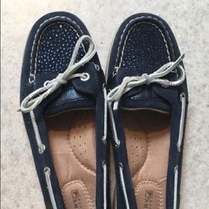Navy Rhinestone Sperry shoes! Never been worn!!